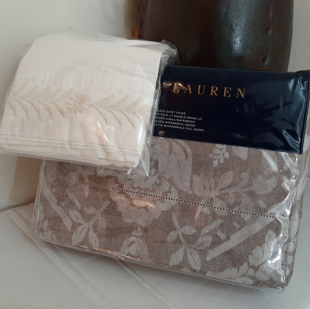 Ralph Lauren Sonoma Valley Lizeth Queen Duvet Cover & Pillowcases MSRP$630